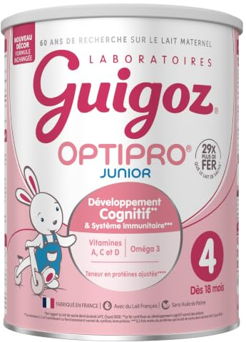 GUIGOZ OPTIPRO Junior 4 Lait de croissance en poudre dès 18 mois - Boîte de 900g (Lot de 5)
