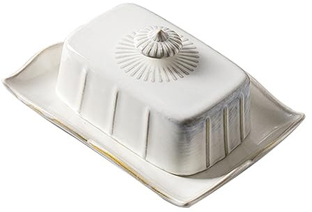 Garneck 1 Set Ceramic Butter Box Ceramic Food Plate Butter Dish Butter Service Dish Food Dish Butter Server Food Serving Dish Exquisite Ceramic Dish Cookie Tray with Cover Ceramic Plate