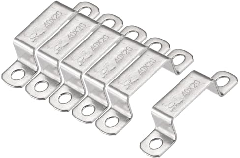 MACHSWON 20 x 41.5mm U Shaped Strut Connector Bracket 304 Stainless Steel Square Pipe Clamp for Door Closed Bar Holder 6pcs