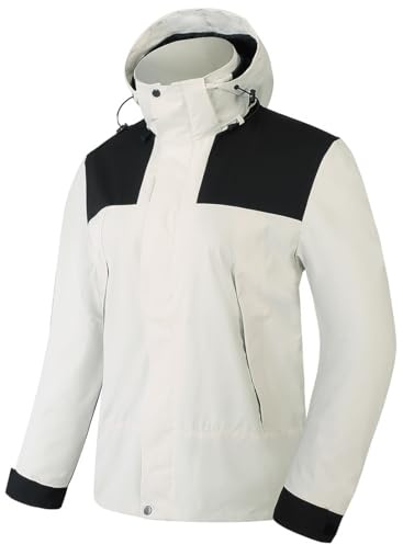 PADOLA Veste Femme mi Saison Veste imperméable Veste de Pluie Randonnée légère Softshell Respirant Coupe Vent Chic Trench Coat Poncho Cape Pluie Manteau Automne Hiver Printemps été (2 Blanc, 2XL)