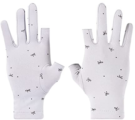 Damen Ski Fäustlinge Winter warm halten Hochzeit Fliege Druck winddicht wasserdicht Golves Outdoor Reiten Open Toed Golves Damen Handschuhe Weiß Winter (GY1, One Size)