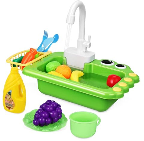 QUMIIRITY 1 Jeu Lave-Vaisselle pour Enfants Évier De Jeu pour Les Tout-Petits avec De l'eau Nappes Phréatiques pour Enfants pour L'extérieur Petit Lavabo pour Les Tout-Petits Plastique