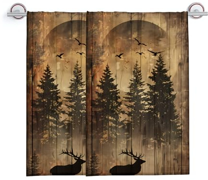 Turamurra Handtücher, Set mit 2 Vintage-Handtüchern mit Hirschmotiven für Badezimmer, dekorativ, Badetücher, weich, saugfähig, für Bauernhaus, Heimdekoration, Geschenke für Frauen, 35,6 x 71,1 cm