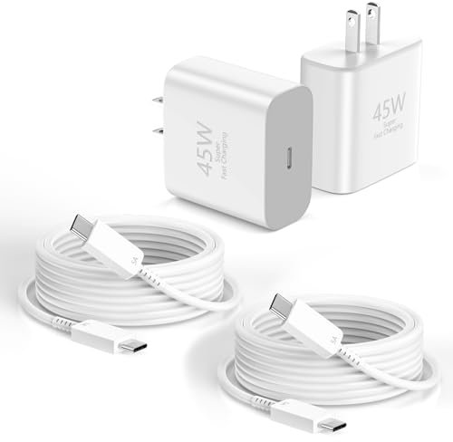 tiavalmax USBC-Ladegerät für iPhone 16, USB-C-Ladegerät, 2 Stück, 45 W, PPS, superschnell, kompakt, USB-C-Ladeblock mit 3 m langem USB-C-Kabel für iPhone 16/15/15 Plus/16 Pro Max, iPad Pro, Pixel,
