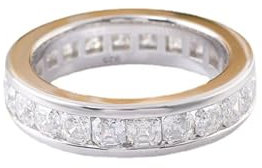 Wycian Promise Ring, Freundschaftsringe Weissgold 9K Größe 65 (20.7) Moissanit Quadratschliff Weiß Npassbar Für Abschluss