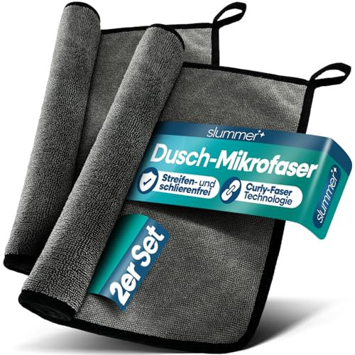 slummer saugstarkes Trockentuch Dusche 40x60 cm 580 GSM, Haushalt, Camping, Fenster,– Fast Dry Microfaser Putztuch für Badezimmer Mikrofasertücher groß - Simply Shiny Bath