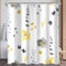 Lerores Duschvorhang 120x200 cm Gelb & Grau Blume,Beschwerter Saum Antischimmel,Wasserabweisend, Waschbar Polyester Badevorhänge mit 8 Ösen und Duschvorhangringe für Badezimmer,Badewanne