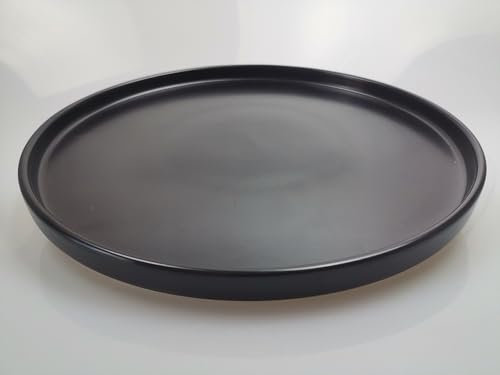 MIAMIO – Ensemble d'assiettes plates en céramique pour 4 personnes/Vaisselle en céramique 4 pièces, assiettes modernes en grès – Collection Luxe (Noir, Petite assiette (4x))