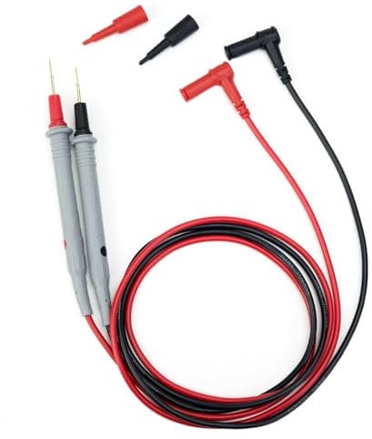 KAIWEETS Cavi di Test in Silicone Sonde per Multimetro Cavo in Silicone da 48 Pollici Punte Dorate CAT III 1000V & CAT IV 600V 20A Compatibile con Multimetri Digitali & Pinze Amperometriche - KET20