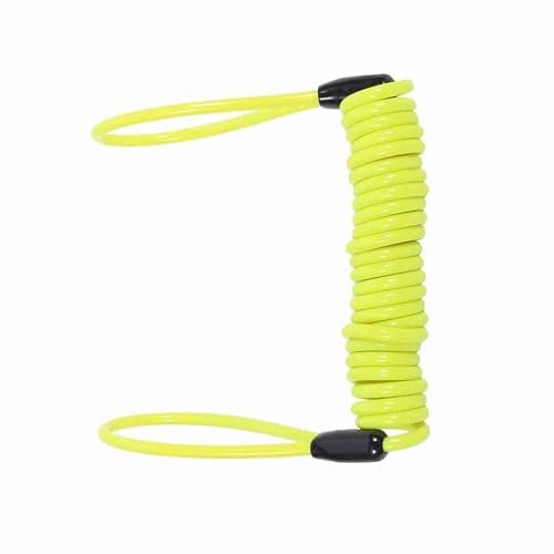 Heavy Duty Motorcycle Alarm Disc Lock with Spring Reminder Coil Cable Orange - Sturdy Steel and Plastic Construction for Enhanced Antitheft Security - Easy-to-Use Reminder for (Orange) (Fluorescent