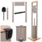 KADAX Toilettenpapierhalter mit integrierter WC-Bürste und Kosmetikeimer, Klopapierhalter Stehend mit Toilettenbürste, Toilettenpapierständer (Beige)