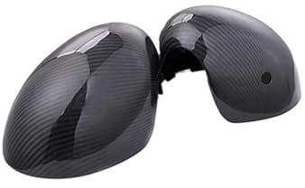 2 piezas de fibra de carbono for espejos retrovisores de puerta de coche, cubierta de carcasa, reemplazo directo, Compatible Con Coope r F 55 F 56 F 54 F 60 Accesorios(For F54 F60 Black)