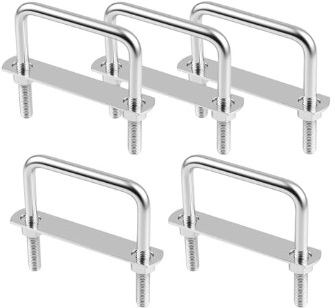 CHUENHEI 5 Stück Bügelschraube M10 Edelstahl 80 x 100 mm, U Schrauben M10 Bügel Bolzen mit Muttern und Unterlegscheiben, U Bügelschelle für Industrie und Handwerk
