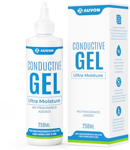 AUVON Elektroden Kontakt-Gel 250ml für TENS- und EMS-Geräte, Elektrodengel Verbessert Leitfähigkeit, Geruchsneutral mit optimaler Feuchtigkeit, hautfreundlich & wasserbasiert für sichere Anwendung