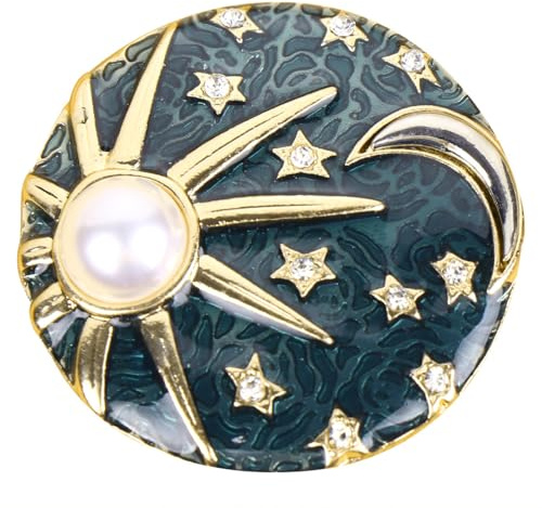 LIGIGWASH Épingle à Poitrine Élégante et Multi-usage Soleil Lune en Alliage Broche Délicate et Décorative pour Célébrations et Bouquets de Mariage