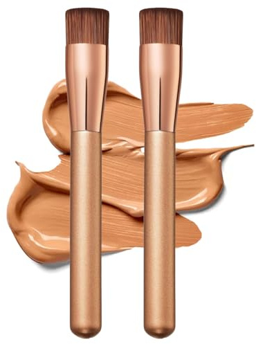 DAFNE Foundation Brush (2 Stk.) – Ultrasofter Make-up Pinsel für Foundation & Concealer, Weiche Nylonfasern für ein makelloses, make up pinsel, meroda foundation, Ideal zum Verblenden & Contouring