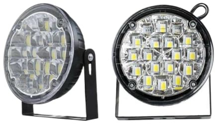 2 Stück DC 12V 18 LED Runde Auto-Nebelscheinwerfer Fahr-Tagfahrlicht Weiß