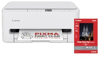 Canon PIXMA TS6550I - WLAN-Multifunktionsdrucker mit Papierkassette und Frontbedienung | Kabelloses Drucken vom Smartphone leicht gemacht - Enthält SG-201 A4-Fotopapier, 5 Blatt