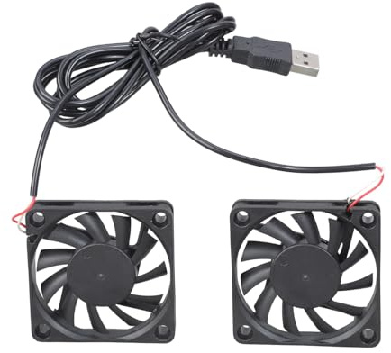 ZBIianxer Doble ventilador de refrigeración de 60 x 60 x 10 mm CC 5 V 0, 2 A para impresora y interruptor de red