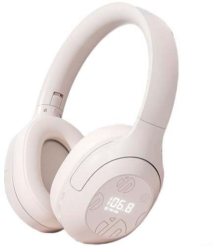 INPHIC H1S Wireless Headphones with FM Radio 50-108MHz,Over Ear Headset with Mic, 12H Playtime, AUX Wired Mode for College Students English Listening(A)