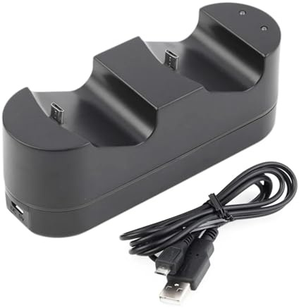 Cargador De Controlador PS4, Compatible Con Sony, Controlador PS4 / PS4 Pro / PS4 Slim DualShock 4, Luz Indicadora USB Dual