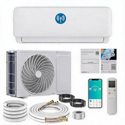 GarveeMore Split Klimaanlage 24000 BTU Klimagerät mit Abluftschlauch | Inverter WLAN, Smart App Steuerung, Kühlen & Heizen, für bis 1150 qft Wohnzimmer Haushalt,Klimagerät für zuhause