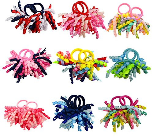 PIDOUDOU 18 Stück Boutique-Mädchen-Korker-Haarschleifen für Pferdeschwanz-Halter