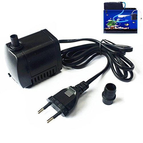 Qiorange Pompe à Eau Submersible Aquarium Pump Fish Tank Fontaine 220V-240V 7W (400L/H 7W)