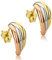 Orovi Ohrringe Damen Tricolor Gelbgold/Weißgold/Roségold 9 Karat / 375 Gold