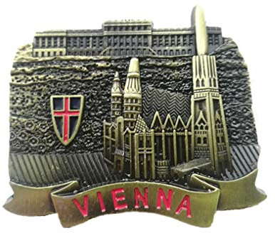 3D-Kühlschrankmagnet, Wien, Österreich, Metall, Heim- und Küchendekoration, Magnetaufkleber, Österreich, Wien, Kühlschrankmagnet, Reise-Souvenir, Geschenk