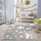 VIMODA Kinderteppiche Giraffe mit Schmetterling und Blumen | Kinderteppich für Mädchen und Jungs | Teppich für Kinderzimmer Blau | Schadstofffrei Kinderzimmerteppiche (Öko-Tex), Maße:160x230 cm