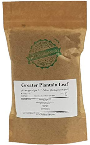 Llantén Mayor Hoja / Plantago Major L / Greater Plantain Leaf # Herba Organica # Hoja Del Antel, Oreja De Liebre, Alpiste (50g)