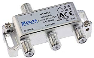 DCT Delta 3 Fach Verteiler 5-1218 MHz Kabelfernsehen, TV-Verteiler, BK-Verteiler, DVB-C, Splitter, Class A, F-Verteiler