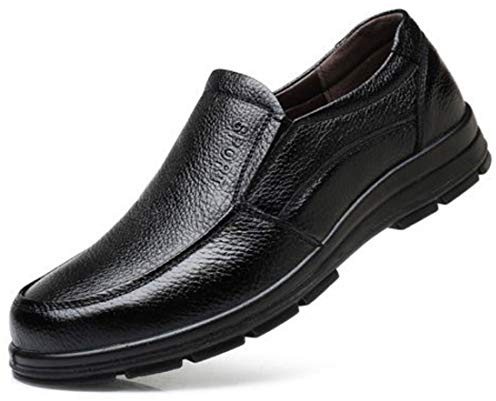 Levoberg - Zapato de cocina para hombre de piel, antideslizante, ligero, Negro (Negro ), 44 EU