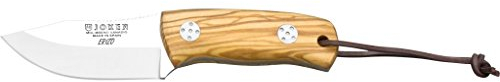 joker Coltello da Caccia Riccio con Coltello Bushcraft in Legno d'ulivo e Lama in Acciaio Inox MOVA 7,5 cm, 130 Grammi, CO75 per la Pesca, la Caccia, l'escursionismo, Il Campeggio