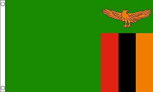 Bandiera dello Zambia, 1,5 x 0,9 m, 100% poliestere con occhielli FlagSuperstore©