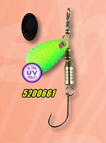 FTM Forellen Blinker Spinner 2,5g UV Gelb Grün Schwarz 5200661 UL Ultra Light Fischen Einzelhaken Forellenangeln Barschangeln