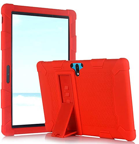 AKNICI 10 Pulgadas Fundas para Tablets JUSYEA J5/MEBERRY M7/AOYODKG A22, Ajuste de Múltiples Ángulos, Anticolisión, Función Soporte, JUSYEA J5/MEBERRY M7/AOYODKG A22 Tablets Funda de Silicona, Rojo