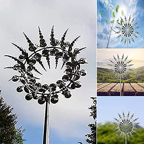 KEYDI Einzigartige und magische Metall Windmühle, Wind Spinner Sculptures Wind Catcher Outdoor Wind Catcher Metal Garden Decor for Patio Lawn & Garden (1pcs)