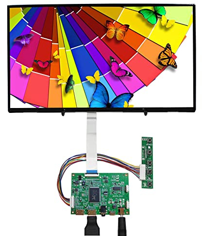 VSDISPLAY 33,8cm (13,3 Zoll) 1920x1080 400nit eDP IPS LCD Bildschirm und 2Micro USB Controller Board,Für DIY Monitor Anzeige
