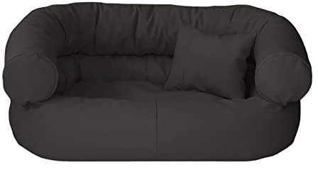Juelle Hundebett aus Kunstleder Kissen für große Hunde Ausziehbarer Bezug, Kuscheliges Hundesofa, Hundebett Fergus S-XXL (140x100cm, Grafit)