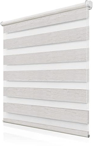 Doppelrollo Klemmfix ohne Bohren 110x200cm(BxH), Rollos für Fenster ohne Bohren Natur, Duo Rollo Klemmrollo, Lichtdurchlässig & Sichtschutz,Fenster Rollos für Innen