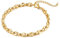 Whoiy Herren Personalisiert Armband in Edelstahl, Bohnenkette Personalisiertes Armband Zeitloser Herrenschmuck, 20cm Länge, 5mm Breite, Gold
