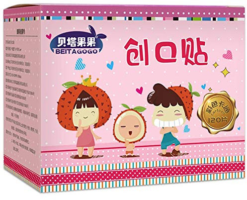 Herbests 120 Stück Karikatur Bandaids Nette Bunte Erste-Hilfe-Blutstillung Wundpflaster Kinder Pflaster Nette Wasserdichte Atmungsaktiv Selbstklebende Klebebänder Universal Bandagierung Supplies, Rosa