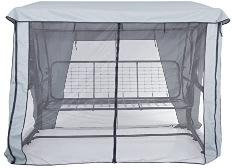 PATIO Sonnendach mit Moskitonetz für Hollywoodschaukel Rimini/Venezia 228 x 126 cm Ersatzdach Gartenschaukel Insektenschutz grau