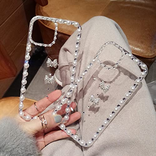 luxury Rhinestone Phone Case For iPhone 13 6 7 8 11 12 Mini 12 Pro X XR XS MAX cases acrylic Diamond Clear Crystal cover,Bow rhinestones,For iPhone 13 Pro