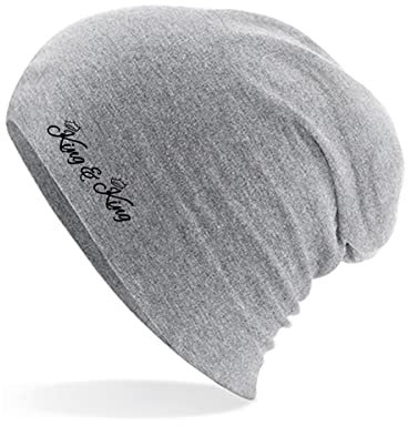 Huuraa Mütze King Paar Krone Geschenk Heather Grey King Paar Accessoire