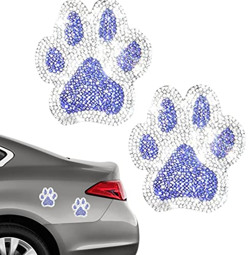 Pfotenabdruck Aufkleber - Bling Kristall Hund Pfoten Design Auto Dekoration Aufkleber | Hundepfote Autoaufkleber für Auto Stoßstange Fenster Laptops Dekoration