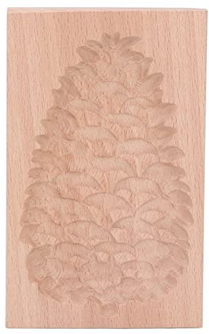Fdit Hölzerne Plätzchenform, Molde De Madera De Haya para Galletas Plätzchen Knusprig, Waschbar, Kekspresse, Stempelform Zum Backen in der Küche (Tannenzapfen)