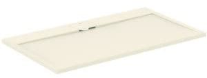 Ideal Standard - Ultra Flat S i.life, Piatto doccia rettangolare 140x80 in resina, Piletta di scarico lato lungo, Finitura opaca effetto pietra, Sabbia